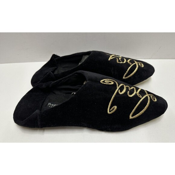 Fragonard Parfumeur men size XL velours black babouches with gold embroidery - Picture 3 of 9